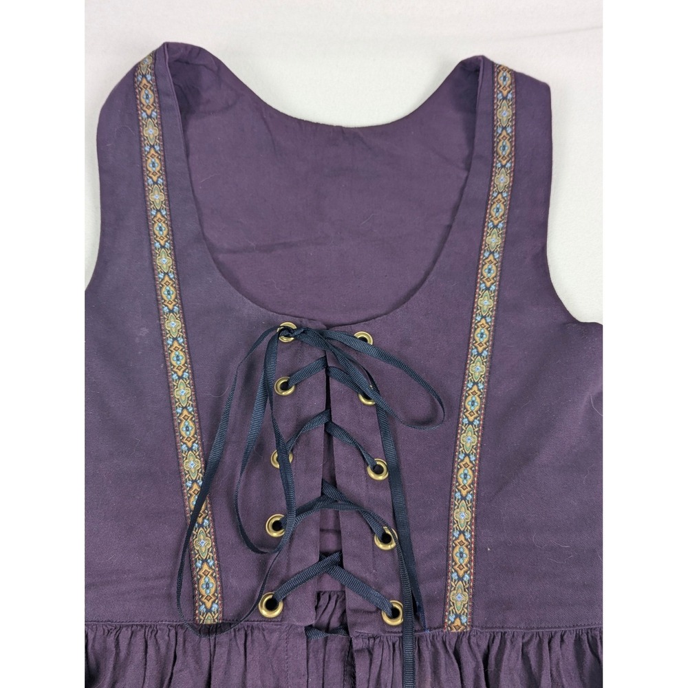 Purple Laced Corset Maxi Renaissance Holy Festival Folk Whimsygoth Alpine Dress - Picture 12 of 16